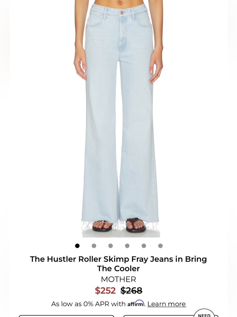 NWT. MOTHER Wide-Leg High-Rise Jeans in Light Blue Wash 🤍